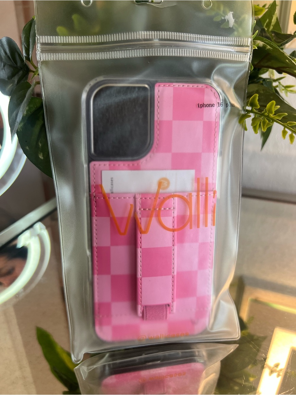 Wallis Pink Bubblegum Check Phone Case with Hand Strap